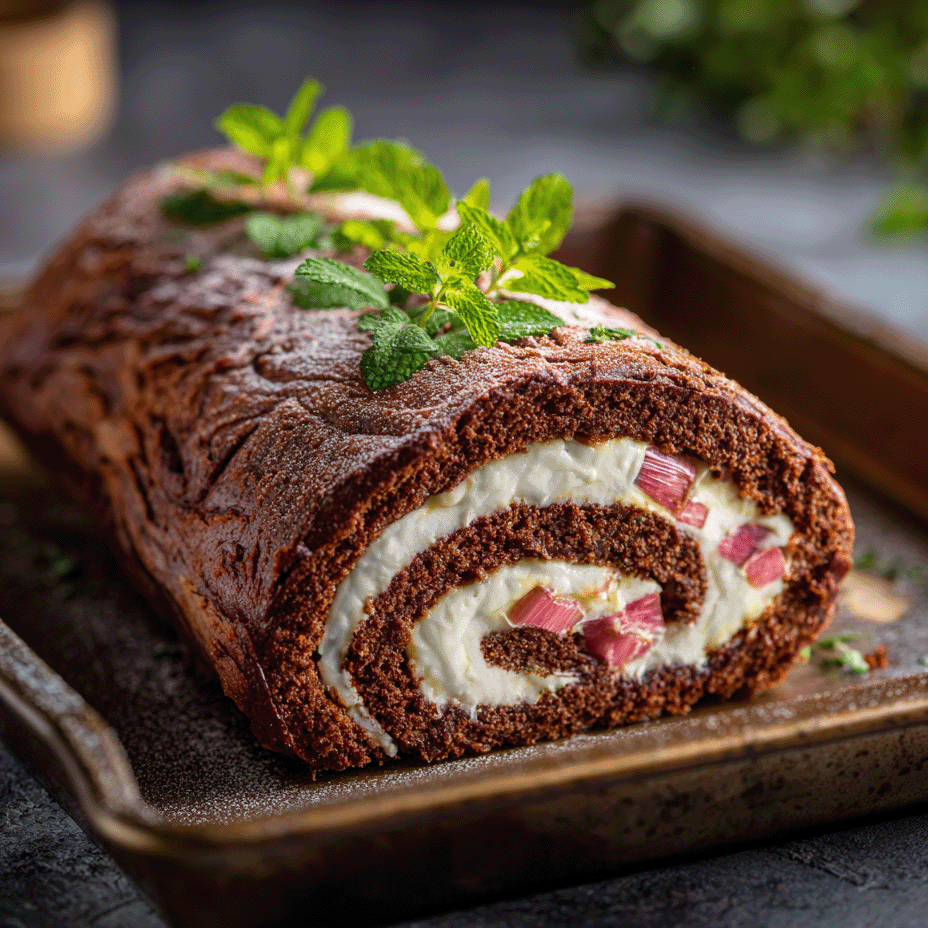 Mehr Informationen zum Thema: Rhabarber-Schoko-Biskuit&shy;roulade
